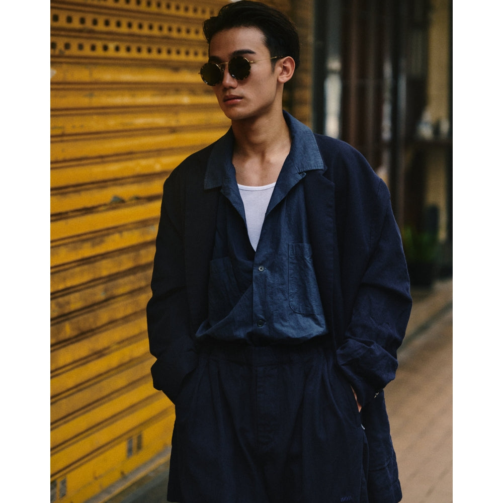 A.H A.H DOUBLE BREASTED JACKET-NAVY