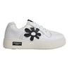 ARTICLE NO. BURGER BLACK FLORAL PATCH LOW-TOP SKATE SNEAKER-WHITE/BLACK