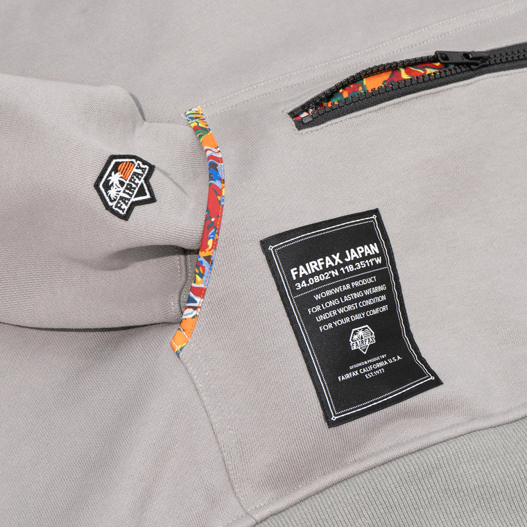 FAIRFAX COOGI PATTERN - DOUBLE HAT WITH LAYER HOODIES-GREY