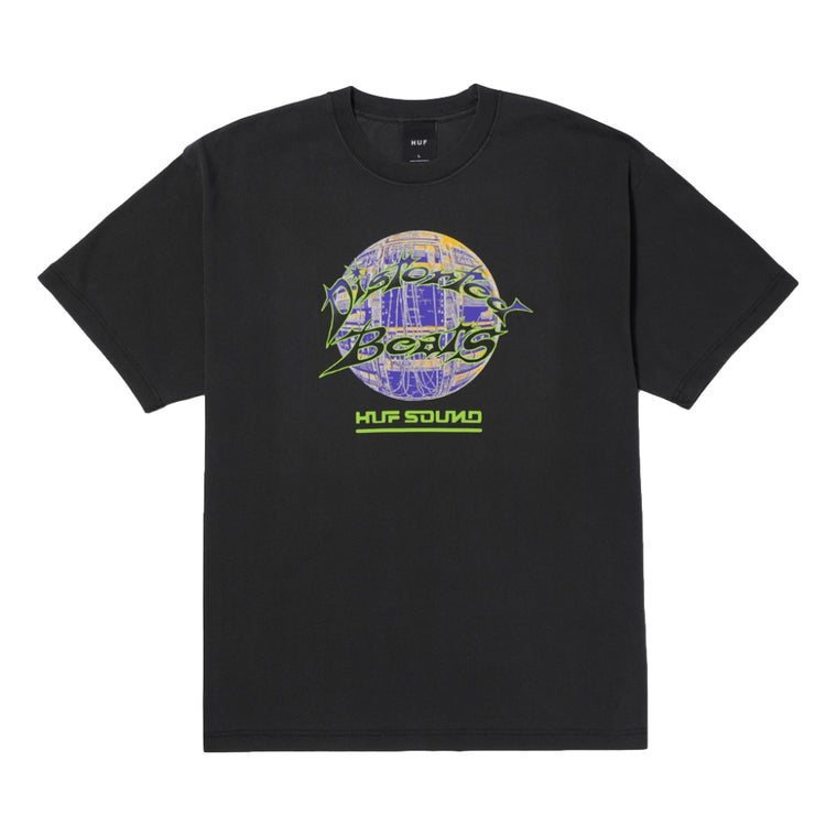 HUF DISTORTED WASHED S/S TEE-BLACK