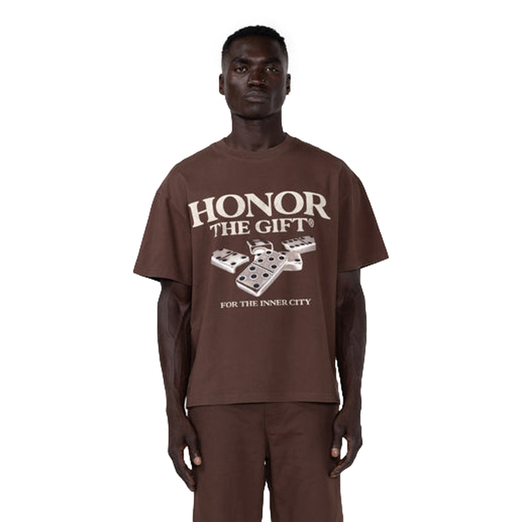 HONOR THE GIFT DOMINOS TEE-BROWN