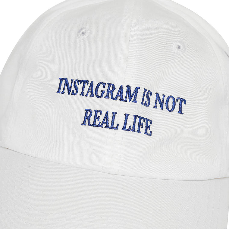 A[S]USL INSTAGRAM IS NOT REAL LIFE DAD CAP-WHITE