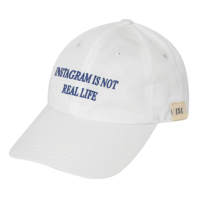 A[S]USL INSTAGRAM IS NOT REAL LIFE DAD CAP-WHITE