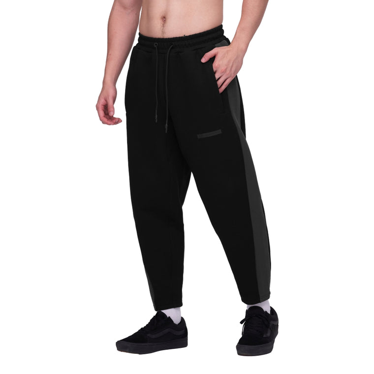 TEAMJOINED JOINED® TRACK SIDE STRIPE LOOSE JOGGERS-BLACK