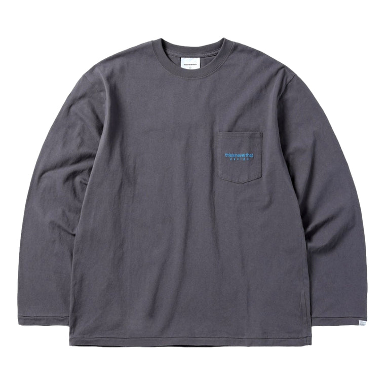 THIS IS NEVER THAT L-LOGO POCKET L/S TEE-GREY