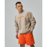 TEAMJOINED JOINED® LOGO DROP SHOULDER FLEECE PULLOVER-LIGHT KHAKI/ORANGE
