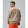 TEAMJOINED JOINED® LOGO DROP SHOULDER FLEECE PULLOVER-LIGHT KHAKI/ORANGE
