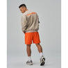TEAMJOINED JOINED® LOGO DROP SHOULDER FLEECE PULLOVER-LIGHT KHAKI/ORANGE