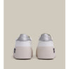 ARTICLE NO. O.G. CLASSIC PLATFORM WHITE SNEAKERS IN SILVER TAIL-WHITE SILVER
