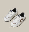 ARTICLE NO. BURGER LEOPARD FLORAL PATCH LOW-TOP SKATE SNEAKER-WHITE/LEOPARD