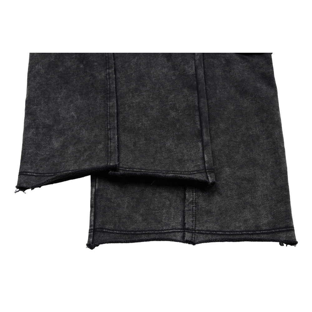 NEUTRAL SOCIETY SNOW WASH CARGO SWEAT PANTS-BLACK