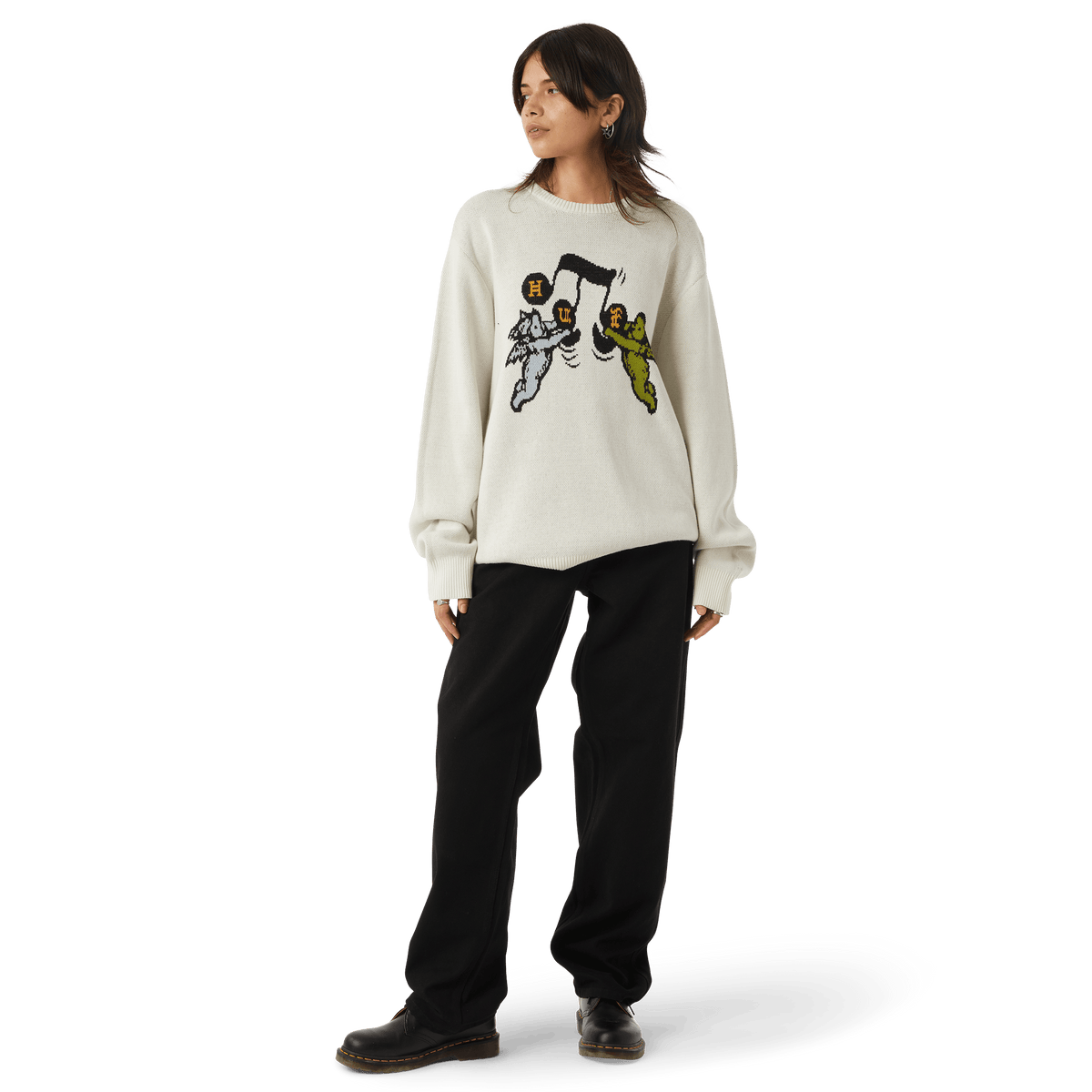 HUF SONG INTARSIA SWEATER-LINEN