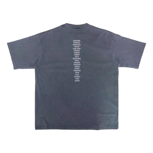 2ND CLOSET HYROX TIGER WASHED T-SHIRT-WASHED BLUE