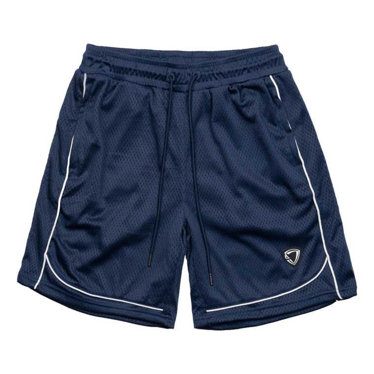 TEAMJOINED JOINED® D-MESH PIPING SHORTS-DARK BLUE