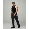 TEAMJOINED TECH POACKETS GYM CARGO PANTS-DARK GREY