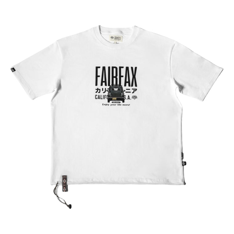 FAIRFAX TEXT TEE-WHITE