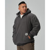 TEAMJOINED TJTC™ EMBROIDERED PATCH SHERPA HOODIE-FOSSIL GREY