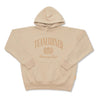 TEAMJOINED TJTC™ FLOCK BADGE OVERSIZED HOODIE-KHAKI