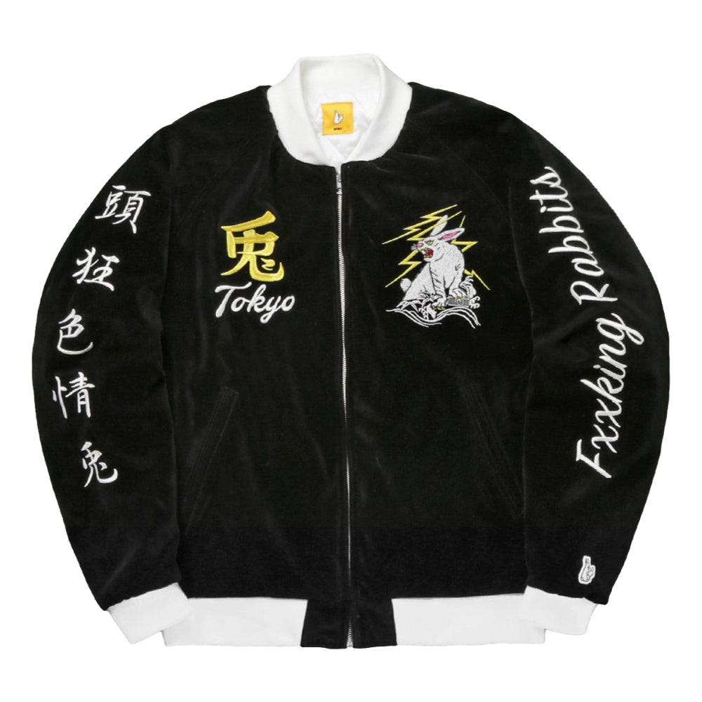 FR2 VELOR SOUVENIR JACKET-BLACK - Popcorn Store