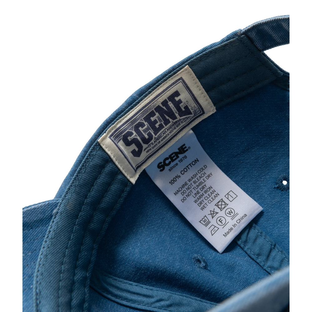 SCENE BY ICE FIRE WASHED LOGO CAP-BLUE