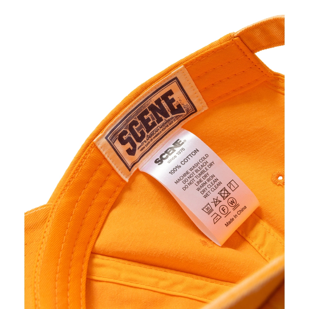 SCENE BY ICE FIRE WASHED LOGO CAP-ORANGE