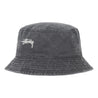 CONSIGNMENT- STUSSY WASHED STOCK BUCKET HAT-CHARCOAL