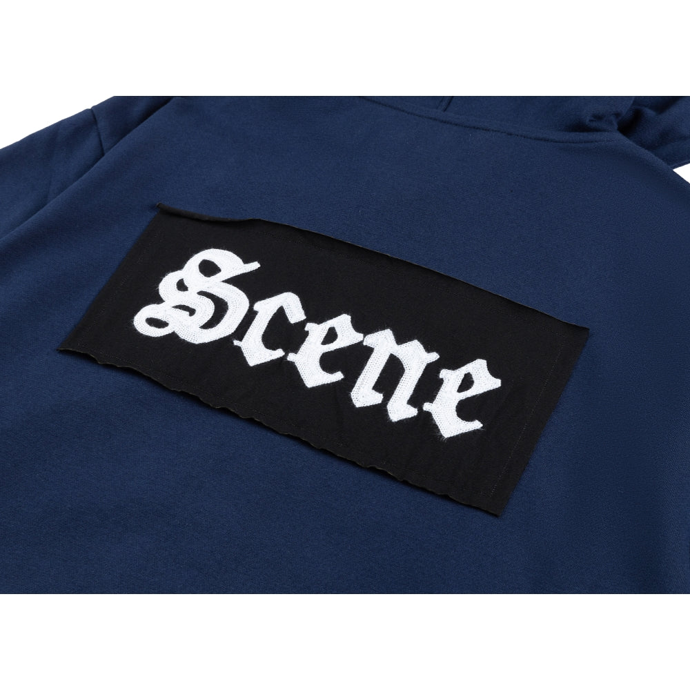 SCENE BY ICE FIRE WASHED ZIP UP HOODIE-NAVY/RED