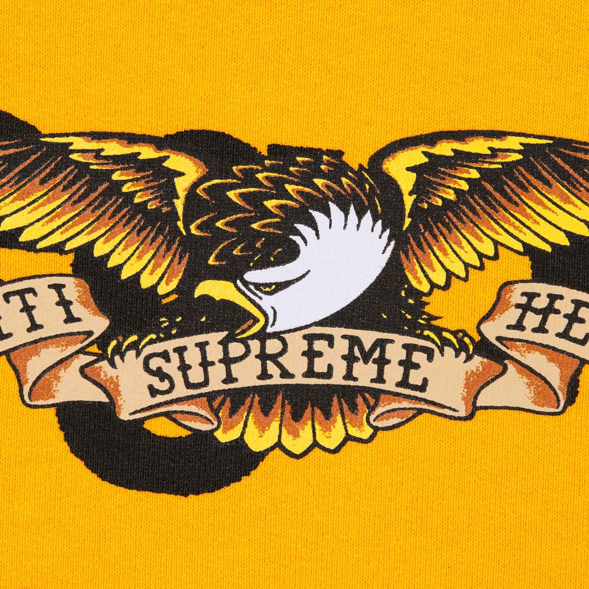 SUPREME ANTIHERO® HOODED SWEATSHIRT-BRIGHT GOLD