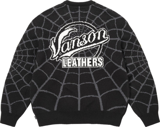 SUPREME VANSON LEATHERS® SPIDER-MAN SWEATER-BLACK