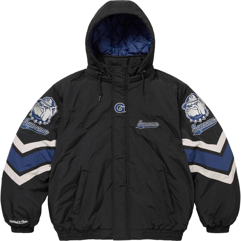 SUPREME MITCHELL & NESS® NCAA HOODED STADIUM JACKET-BLACK