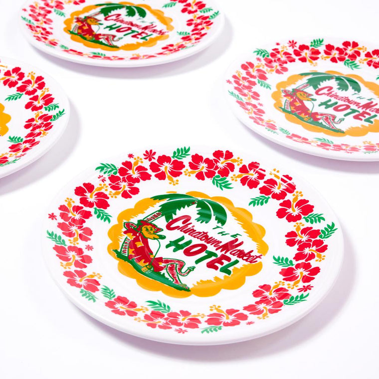 CHINA TOWN MARKET HOTEL PLATE (PACK OF 4)-WHITE