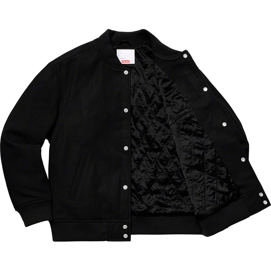SUPREME DELTA LOGO VARSITY JACKET-BLACK