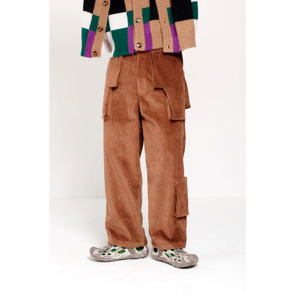 PERKS AND MINI G.L. CORD RETURN PANT-BROWN