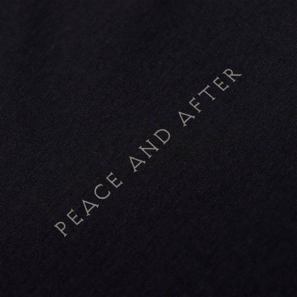 PEACE AND AFTER LOGO S/S POLO SHIRT-BLACK