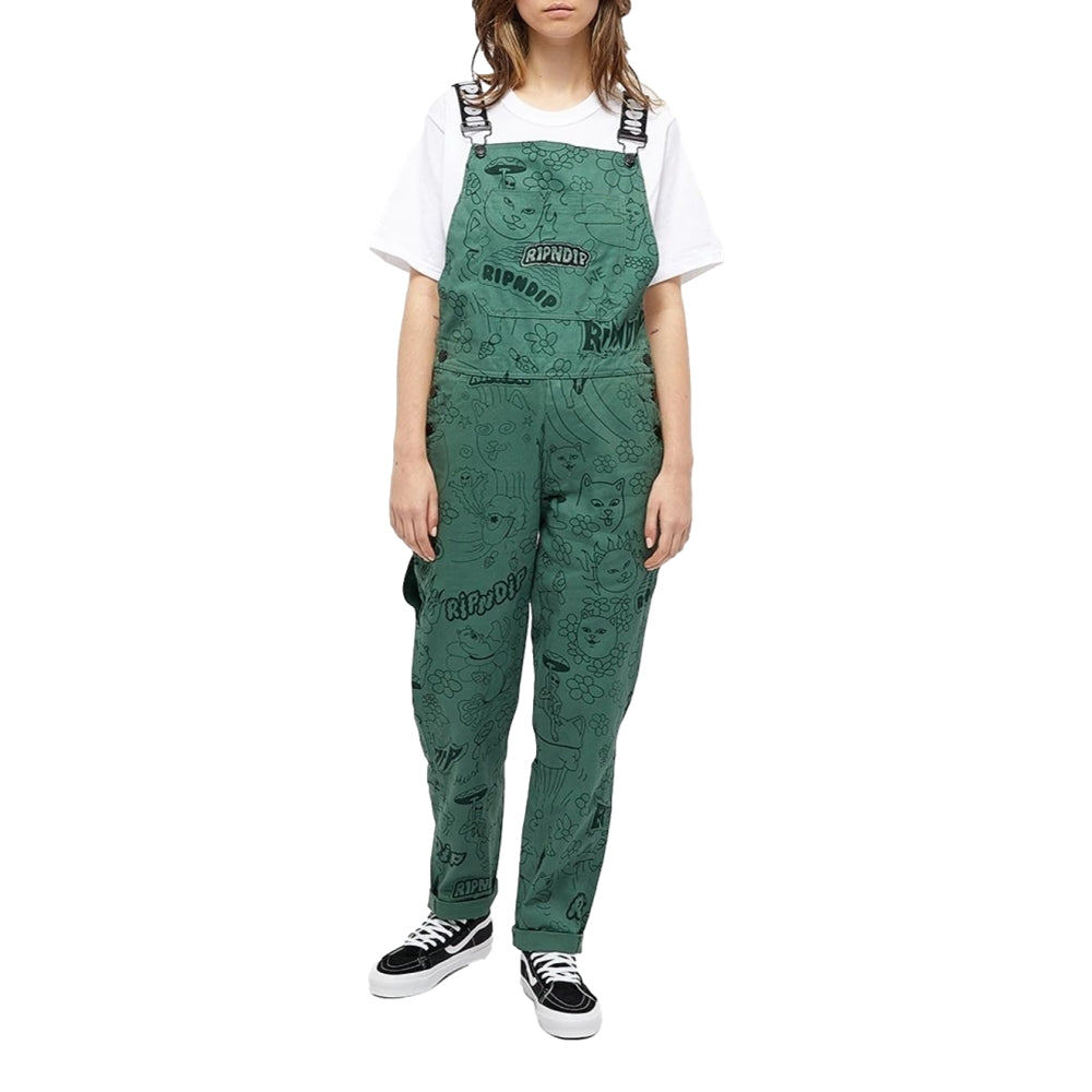 Forest Fade Ribbed Overalls