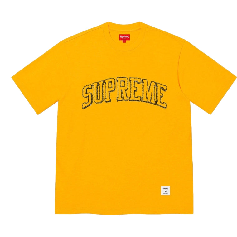 SUPREME SKETCH EMBROIDERED SS TOP-YELLOW