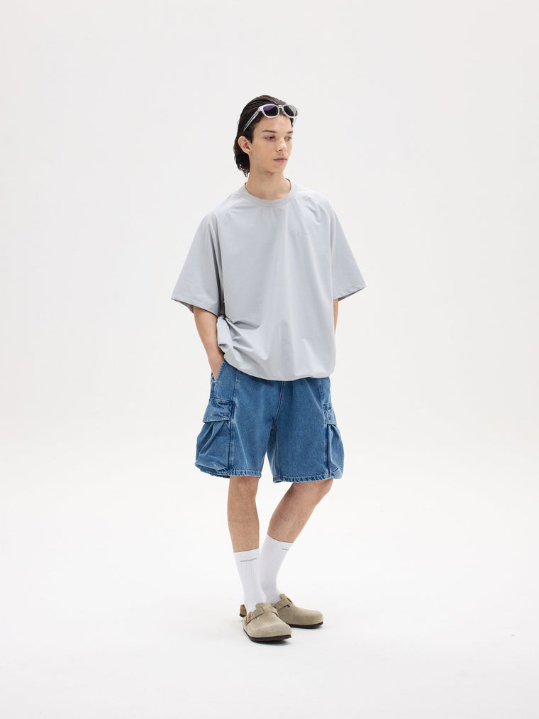 NINE POINT NINE ELEMENT 3D POCKET SHORTS-DENIM