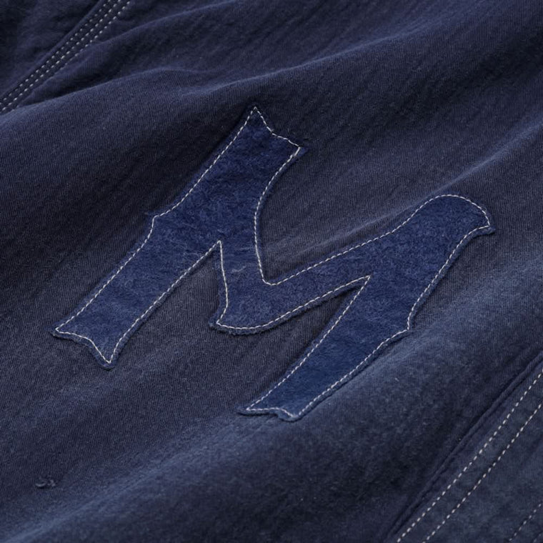 MADNESS 1/2 PLACKET MN-TEAM TWILL SHIRT (MADE IN JAPAN)-BLUE