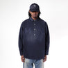 MADNESS 1/2 PLACKET MN-TEAM TWILL SHIRT (MADE IN JAPAN)-BLUE