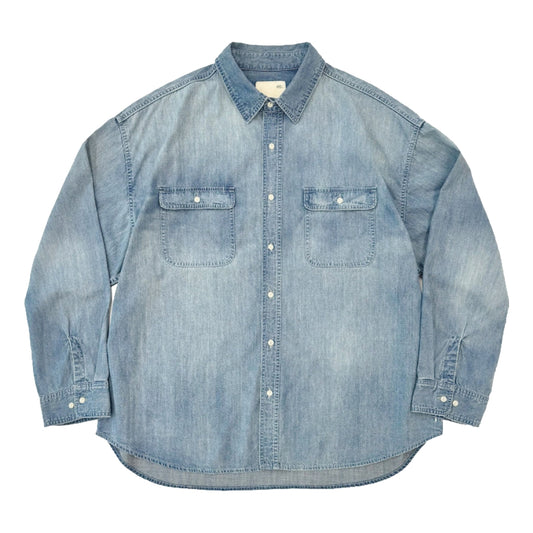 MADNESS 1940S CHAMBRAY WORKSHIRT-BLUE