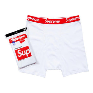 SUPREME HANES® BOXER BRIEFS (4 PACK)-WHITE