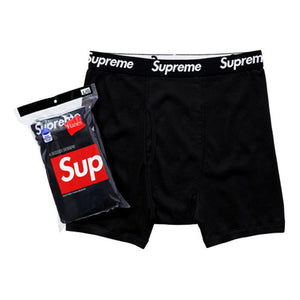 SUPREME HANES® BOXER BRIEFS (4 PACK)-BLACK