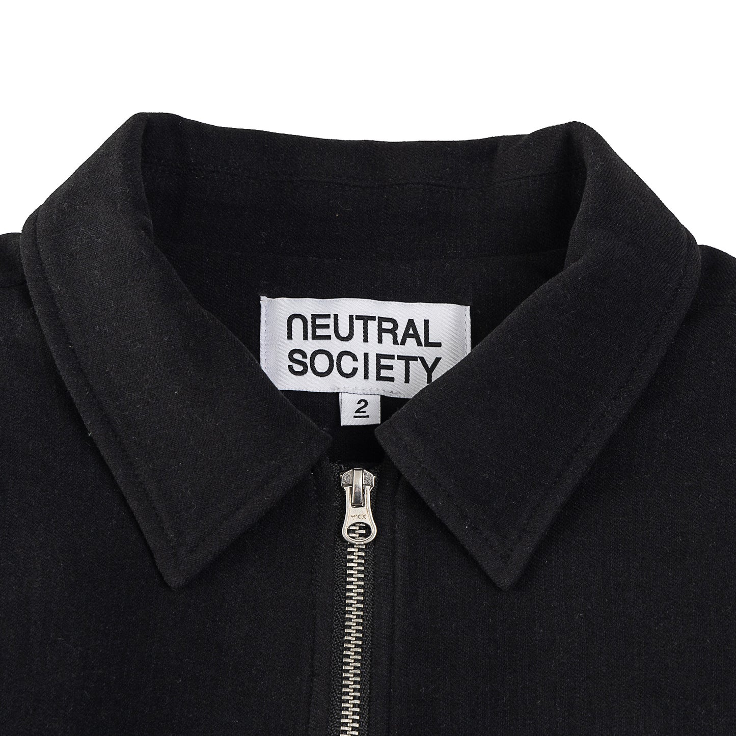 NEUTRAL SOCIETY WOOL TOUCH PADDING FLIGHT JACKET-BLACK