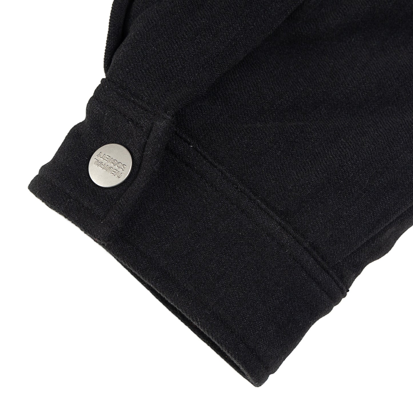 NEUTRAL SOCIETY WOOL TOUCH PADDING FLIGHT JACKET-BLACK
