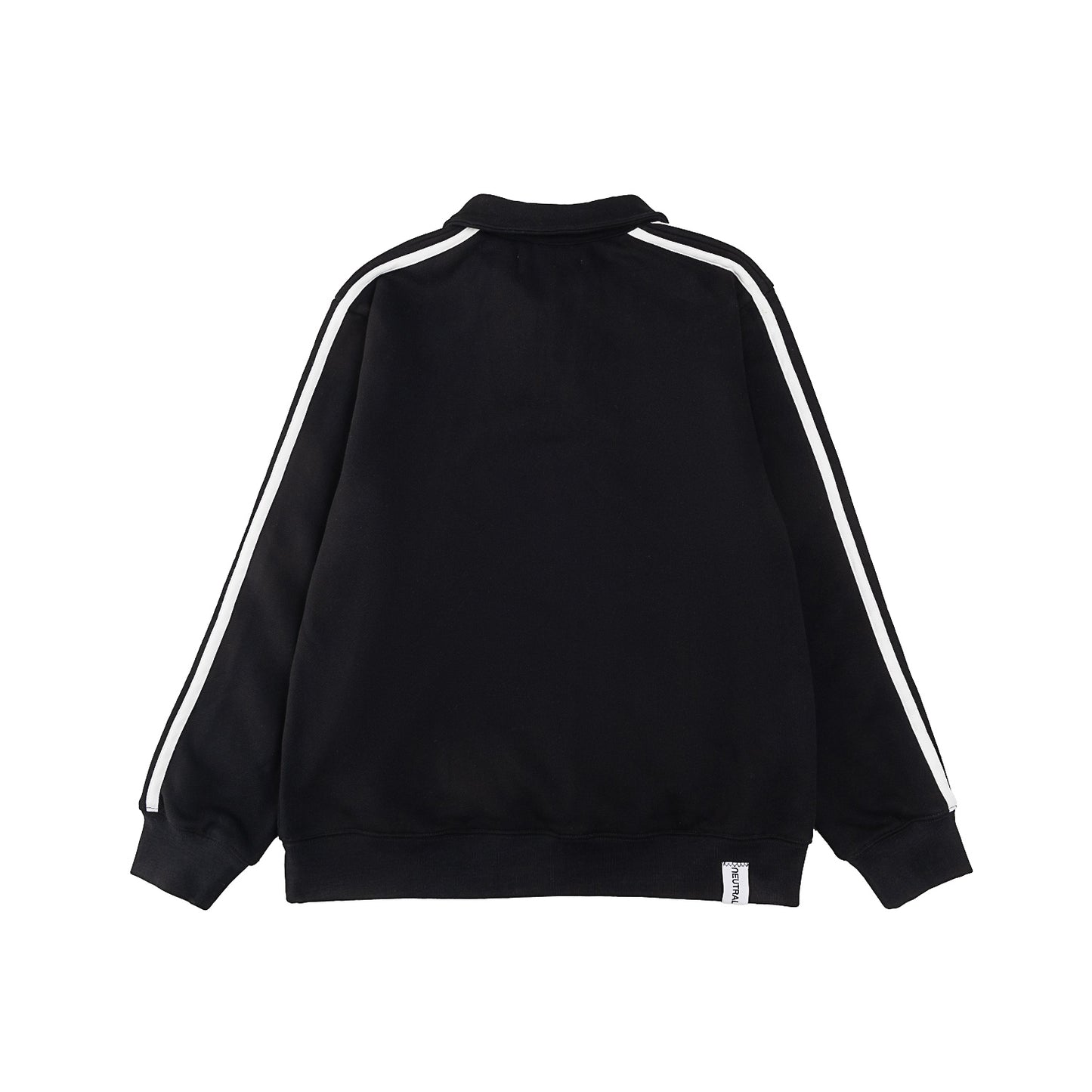 NEUTRAL SOCIETY ZIPPER POLO SWEATSHIRT-BLACK