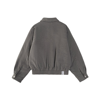 NEUTRAL SOCIETY WOOL TOUCH PADDING FLIGHT JACKET-GREY