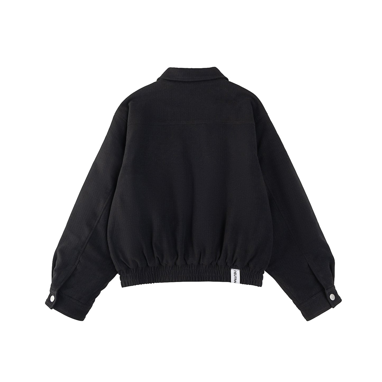 NEUTRAL SOCIETY WOOL TOUCH PADDING FLIGHT JACKET-BLACK