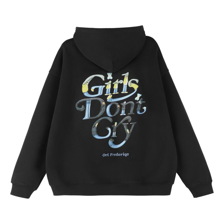 ORI FREDERIQO WASHED ZIP UP HOODED SWEATSHIRT-BLACK