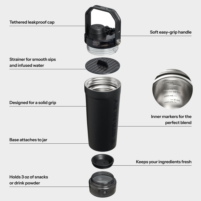 STANLEY 20OZ/0.59L ACTVT SHAKER TUMBLER-BLACK 2.0