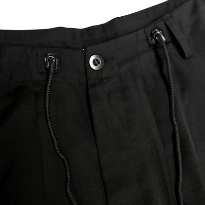 2ND CLOSET "PEACE LOVERS" EMB. CARGO SHORTS-BLACK